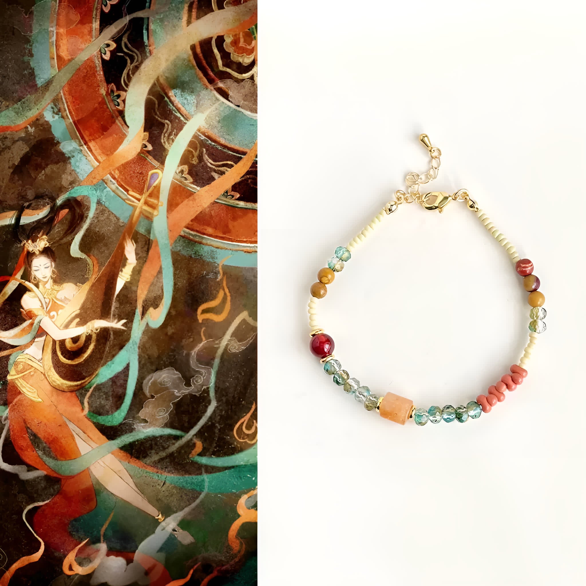 Bracelet de guérison énergétique réparatrice en citrine et tourmaline noire